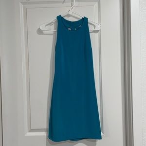 Teal blue, mini dress.